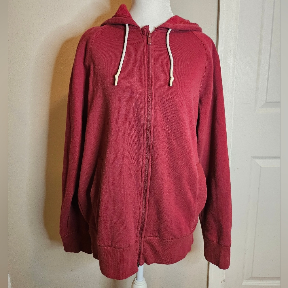 All In Motion Mens Red Zip Up Hoodie Jacket with Pockets Size Medium